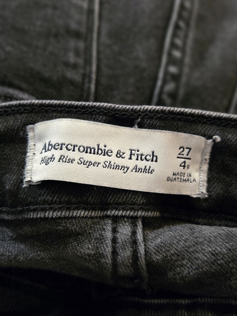 Abercrombie & Fitch High Rise Super Skinny Ankle Jeans - Black Size 27/4R